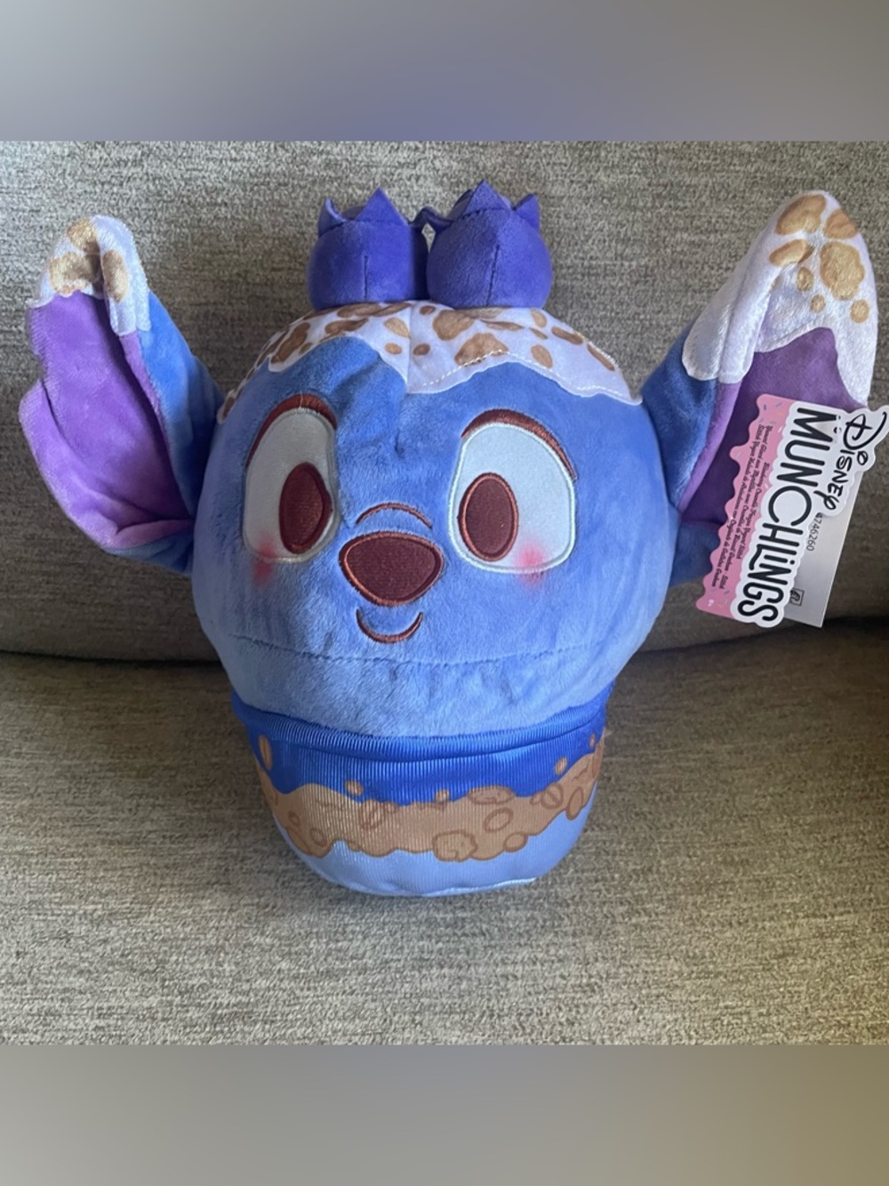 Disney Munchlings Stitch Blueberry Crumble Parfait Scented Plush 12” New